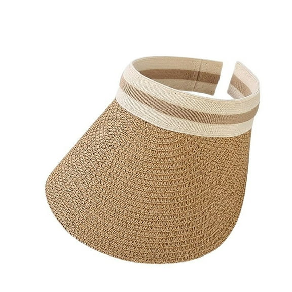 HJYCHN Women's Men's Woven Sliding Sun Visor Adjustable Sports Summer Cap Sunshade Hat Khaki One Size