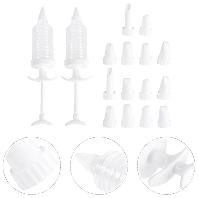 HINTRMENT 16Pcs Cake Making Supplies Cookie Press Kit Food Grade Plastic Icing Tips For Baking Home Use