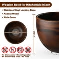 thumbnail image 3 of GVODE Premium Natural True Wooden Mixing Bowl Attachment for KitchenAid 4.5-5 Qt Tilt-Head Stand Mixers  with Stainless Steel Base, 3 of 7
