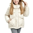thumbnail image 3 of SKIYLEVZ Girls' Puffer Jacket Hooded Quilted Coat Zip Up Lightweight Warm Cotton Padded Winter Outwear 3-12 Years, 3 of 8