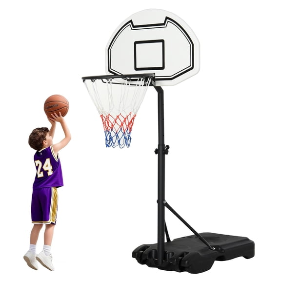 ALPULON 30" Adjustable Basketball Hoop, Portable Basketball Stand, HDPE Backboard, Indoor Outdoor Goals Set for Kids Youth Adults
