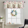 thumbnail image 3 of Valance Curtains for Kitchen Windows Easter Watercolor Egg Cute Rabbit Rod Pocket Valance Spring Tulip Floral Leaves Short Window Curtain Topper for Bedroom Living Room Bathroom 42x12in,1&nbsp;Panel, 3 of 9