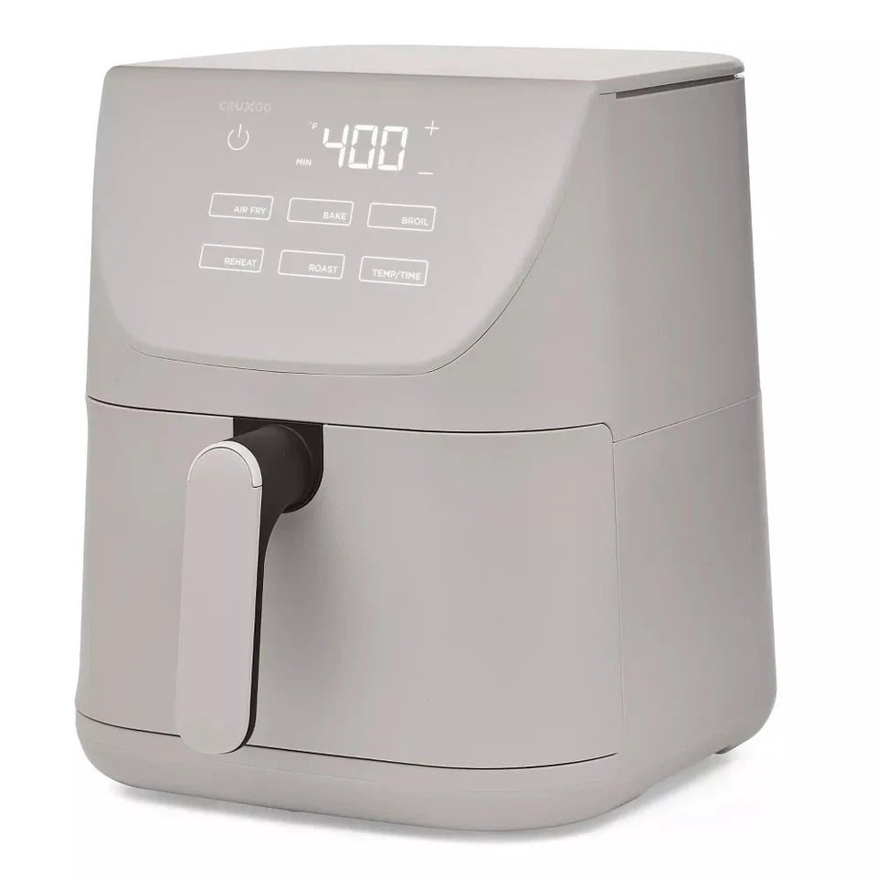 CRUXGG 6QT Touch-Activated Air Fryer – GRAY- Touch Activated