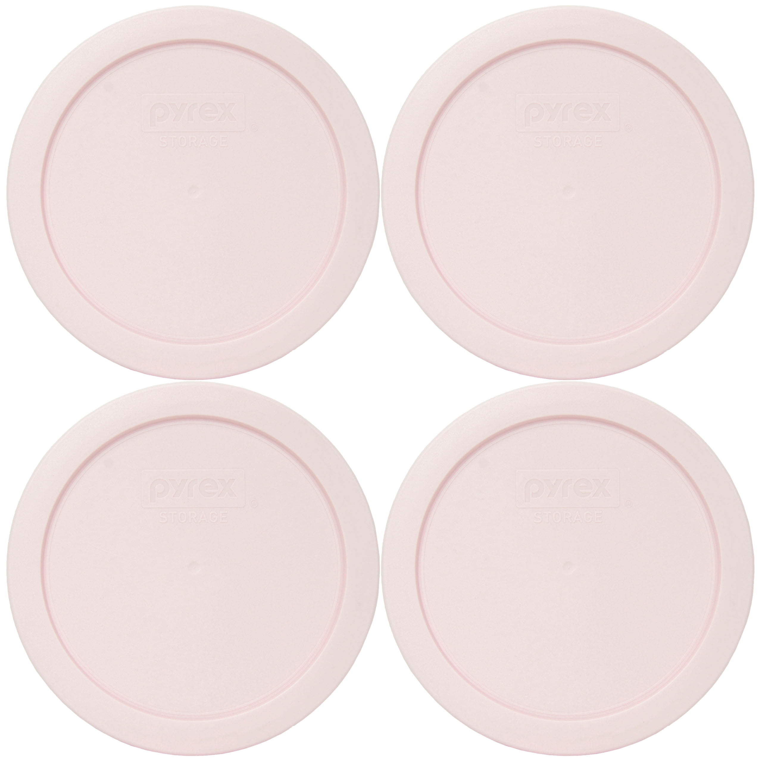 Pyrex 7201PC Loring Pink Plastic Storage Replacement Lid Cover (4Pack