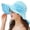 Sky Blue, variant on Womens Sun Straw Hat Wide Brim Summer Hat Foldable Roll up Floppy Beach Hats for Women