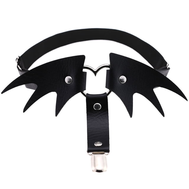Minnieouse Arnés de elasticidad Sexy para mujer de Halloween, liguero de cadena con corazón para pierna, cinturones de Cosplay con punta, Accesorios de disfraces