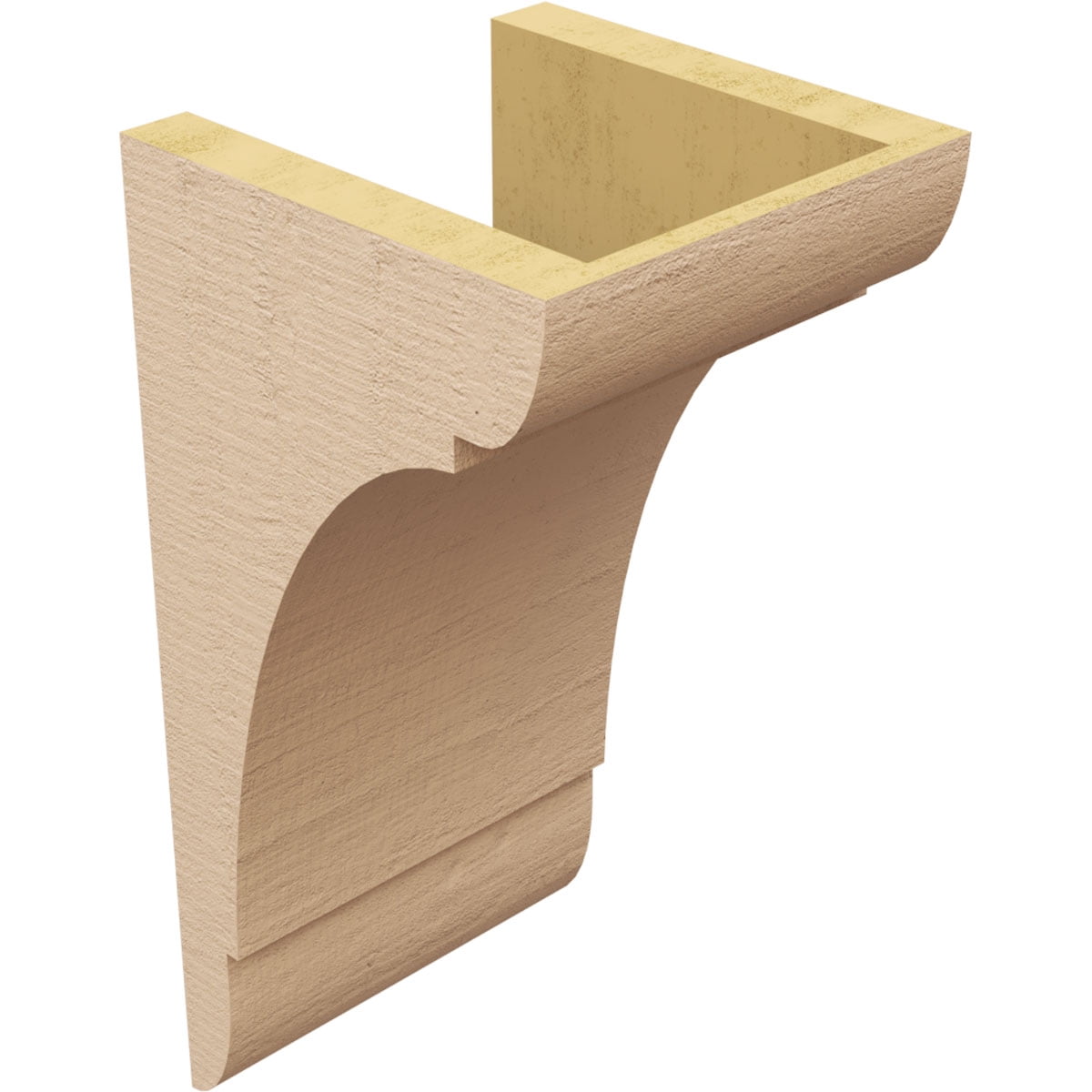 7"W x 7"D x 14"H Wide Olympic Rough Cedar Woodgrain TimberThane Corbel, Primed Tan