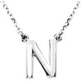 thumbnail image 1 of Precious Stars Unisex Sterling Silver Block Font N Initial Necklace, 1 of 2