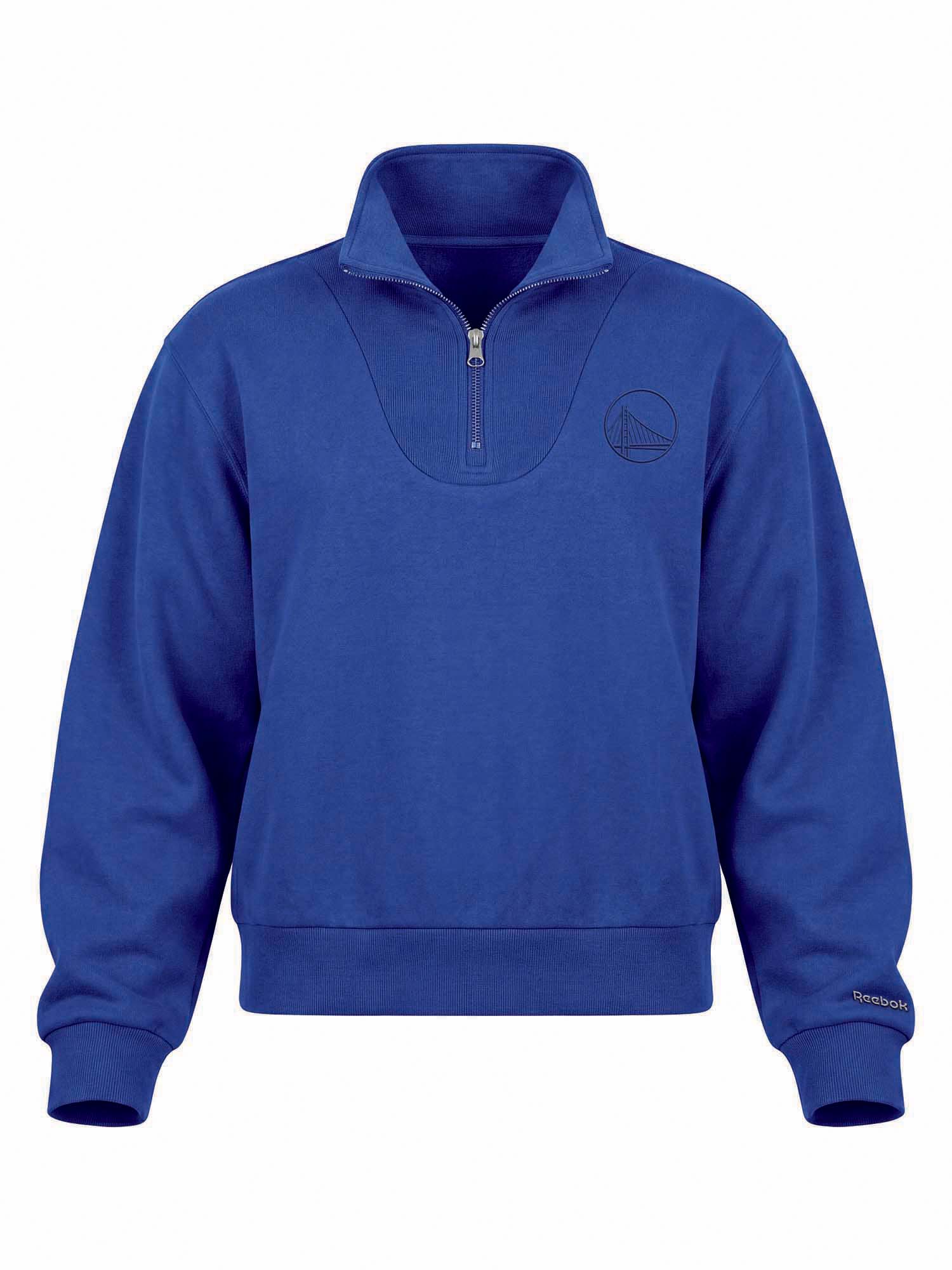 Golden State Warriors Reebok Womens Boxy Fit Mock Neck Qtr Zip Pullover
