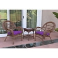 thumbnail image 5 of Jeco 3pc Santa Maria Black Rocker Wicker Chair Set - Brick Red Cushions, 5 of 10