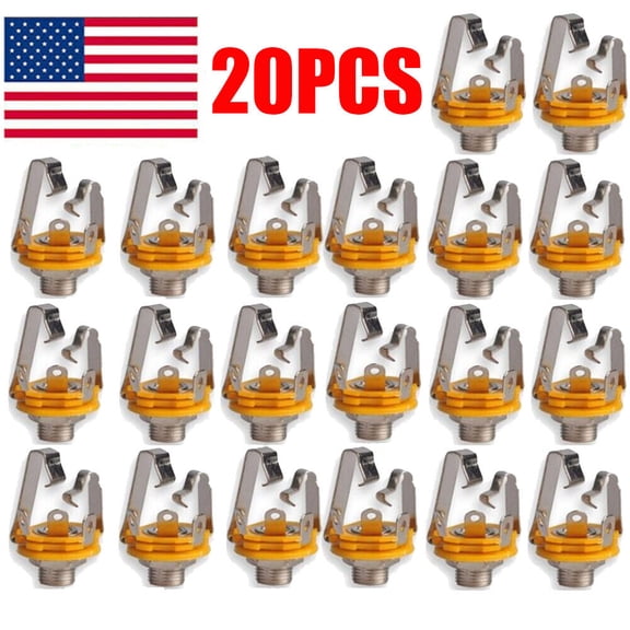 20Pcs 1/4" 6.35mm Stereo Socket Jack Female Connector Panel Mount Solder M644