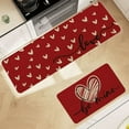 thumbnail image 3 of Uuowzo Valentine's Day Kitchen Floor Mats Two Piece Set Home Bedroom Carpet Door Mat Entrance Bathroom Door Fouling Mat Entrance Door Mat for Valentine'S Day Home Setting, A, 3 of 6