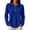 Blue, variant on Long Sleeve Polo Shirts for Women Golf Shirt Button-Down Collar Work Blouse Side Slits Casual Tops Army Green L 1 Pcs