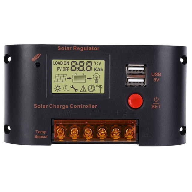 Regulador de panel solar, controlador de generación de energía fotovoltaica de 10 A para baterías de plomo-ácido