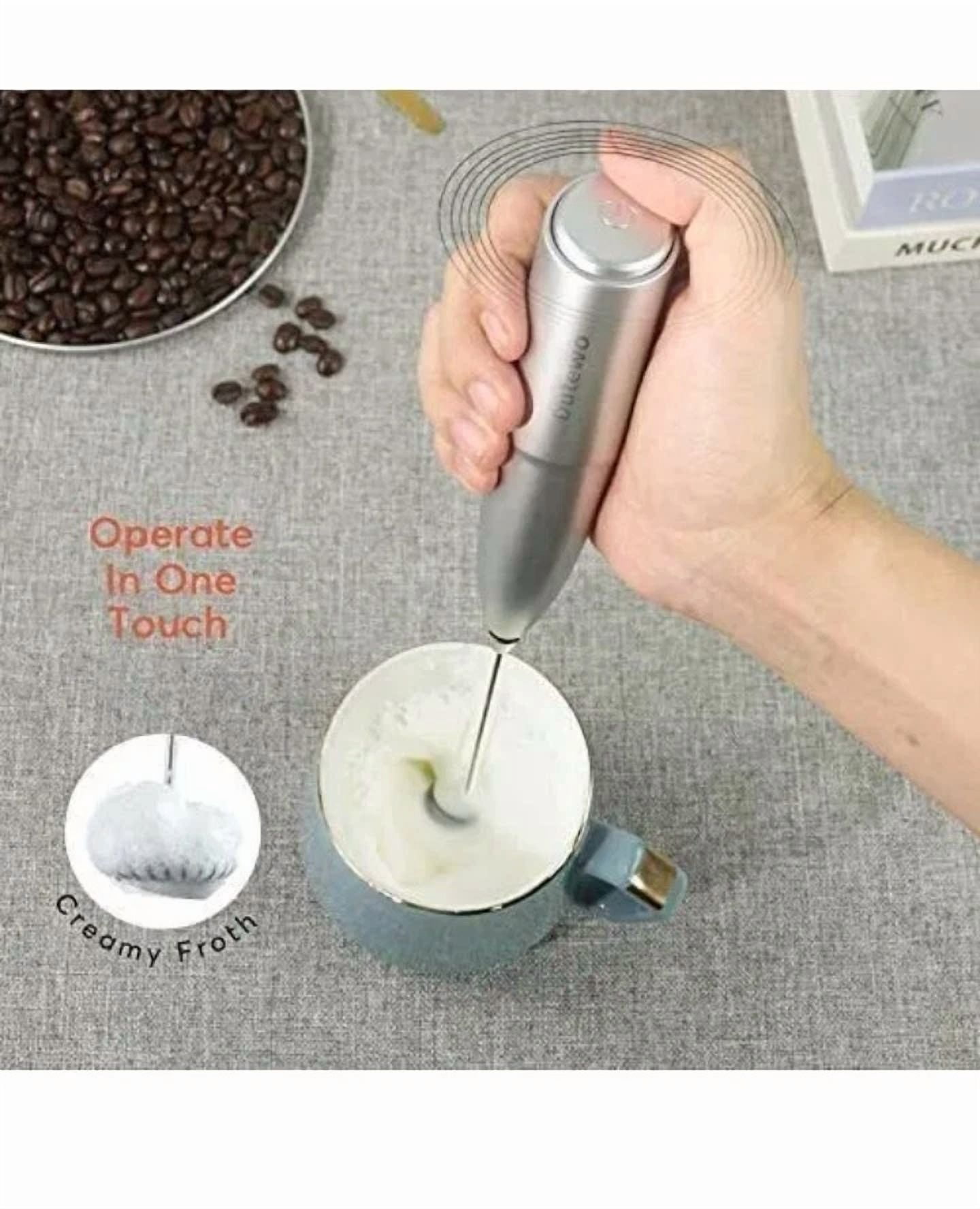 CRESTIN- Silver Hand Mixer Milk Frother - Coffee Bar Accessories Frother Handheld Wk102