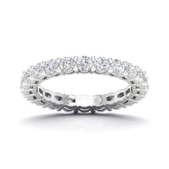 5CT Moissanite D VVS1 Round Cut Eternity Ring 18K White Gold over for Women for Special Occasion