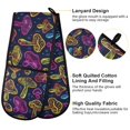 thumbnail image 4 of Dailycode Double Sided Oven Mitt with Loop Heat Resistant Kitchen Long Potholders 7" x 35" Neon Mushrooms, 4 of 6