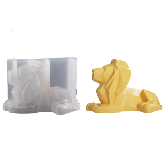 Necvior 3D Lion Resin Mold,Aromatherapy Candle Silicone Mold Plaster Epoxy Mold