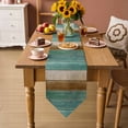 thumbnail image 5 of Table Runners 72 Inches Long, Retro Teal Green Brown Cotton Linen Kitchen Dining Coffee Table Runner for Party Home Decor, Farmhouse Wooden Art Retro Tabletop Dresser Scarves Runner 13x72 Inch, 5 of 9