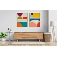 thumbnail image 5 of Kate and Laurel Sylvie Mid Century Modern Patterns Framed Canvas Wall Art Set by Rachel Lee of My Dream Wall, 2 Piece Set 28x38 Natural, Colorful Abstract Art Print for Home Wall Décor, 5 of 6