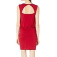 thumbnail image 5 of Nicole Miller Artelier RED Stretchy Matte Sleeveless Blouson Dress, US Small, 5 of 6