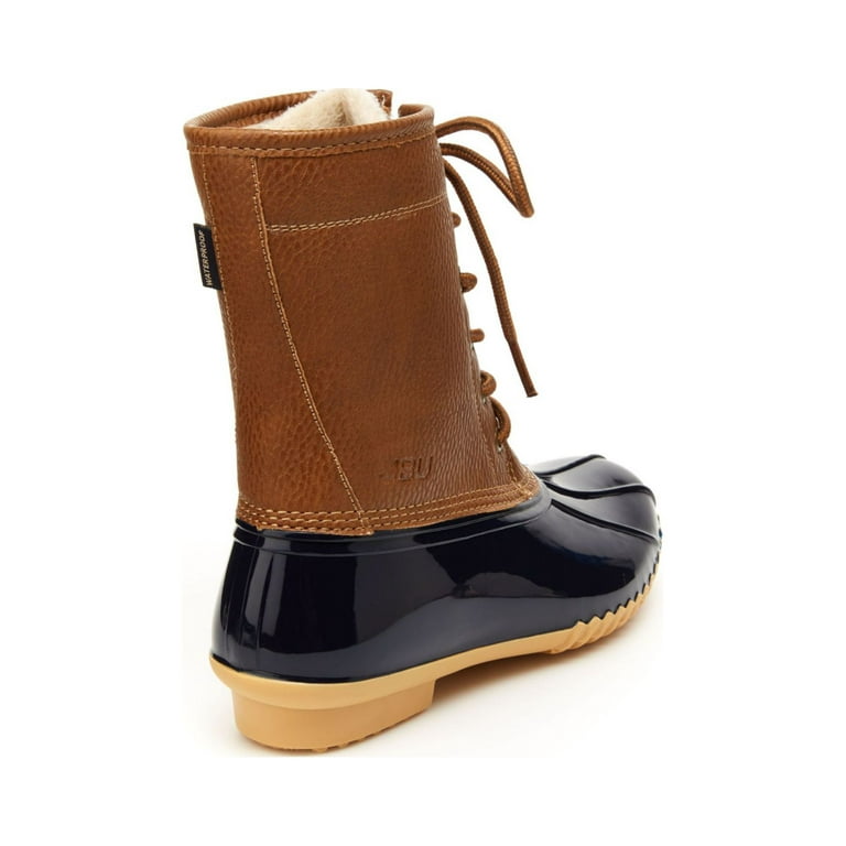 JBU BY JAMBU Womens Navy Waterproof Maplewood Round Toe Lace Up Duck Boots 9.5 M