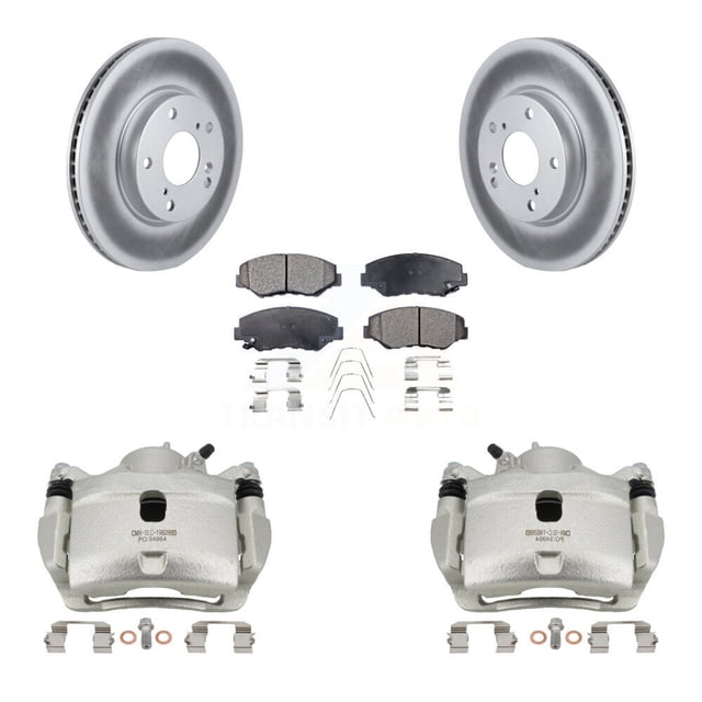 Transit Auto Front Disc Brake Caliper Coated Rotors and Ceramic Pads Kit for Car Honda Civic KCG-100454T