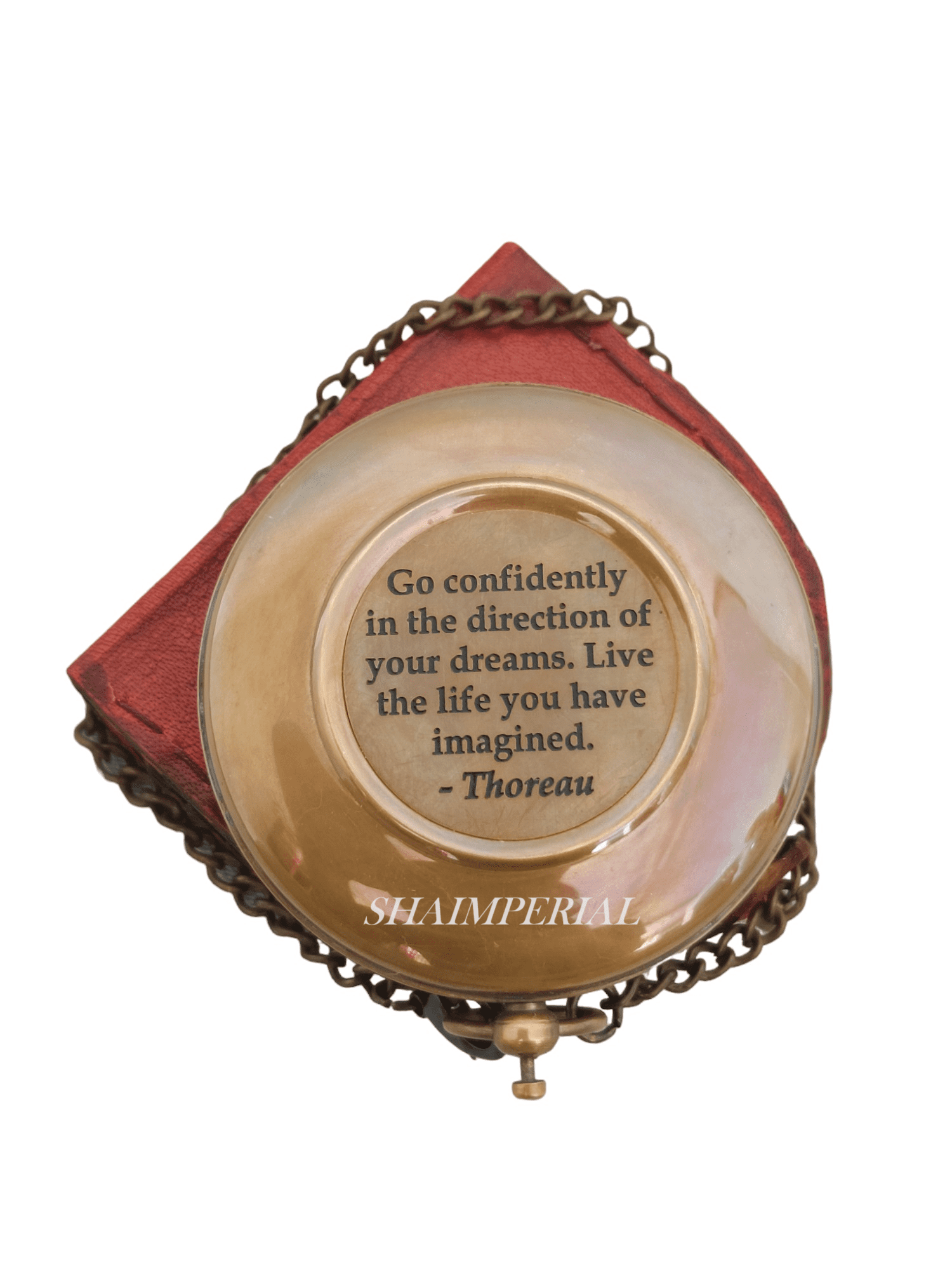 Brass Sundial - Push Open Compass -Thoreau's Go Confidently Steampunk Accessory – Unique Gift for Men - Beautiful Handmade - Sundial Clock – Sun Clock Thoreau's Quote