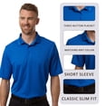 thumbnail image 3 of CORE365 Men's Nova Performance Pique Polo T-Shirt, 100% Polyester Casual Plain Polo Shirt (White, M), 3 of 6