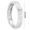 thumbnail image 5 of HomeKingdee of EKG Zircon Heart-to-Heart Open Couple Rings - Silver-Plated Copper Wedding Bands for Dating and Romantic Occasions, 5 of 5