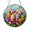Acrylic 3.5 Inch, variant on Colorful Easter Eggs Stained Glass Style Suncatcher Window Hanging Decor, Spring Floral Glass Art Panel with Decorated Eggs and Blossoms, Round Decorative Sun Catcher Window Ornament