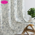 thumbnail image 6 of Jinchan Floral Linen Blend Curtains for Living Room Blue French Country Farmhouse Curtains 84 Inches Long Light Filtering Kitchen Window Grommet Top Semi Sheer 2 Panels, 6 of 11