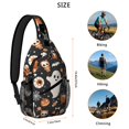 thumbnail image 5 of Sling Backpack,Halloween Ghosts and Spooky Elements Sling Bag with Water Bottle Holder,Waterproof Sling Bag for Men/Women with Headphone Jack for Hiking,Travel, 5 of 6
