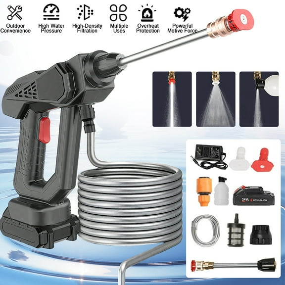 Kepeak Portable 21V Cordless High-Pressure Washer – Battery Powered 300W Washer for Car, Bike, Boat & Outdoor Cleaning