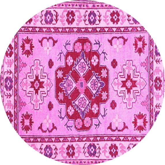 Ahgly Company Indoor Round Persian Pink Traditional Area Rugs, 6' Round
