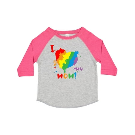 

Inktastic Pride Heart Kid Finger Paint I Love My Mom! Gift Toddler Boy or Toddler Girl T-Shirt