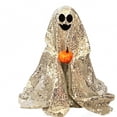 thumbnail image 2 of Homellea Silver Sequin Ghost Halloween Decoration 9.1 in, Freestanding Glitter Ghost Tabletop Decor for Mantel, Shelf, Entryway, Tiered Tray, Party and Spooky Home Decorations, 2 of 6