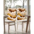 thumbnail image 4 of nqOlkjepod Orange Brown Ombre Chair Covers Set of 4, Decorative Chair Back Cover, Modern Geometric Moire Abstract Art Dining Room Chair Slipcovers Removable Chair Protectors Covers for Party Banquet, 4 of 7