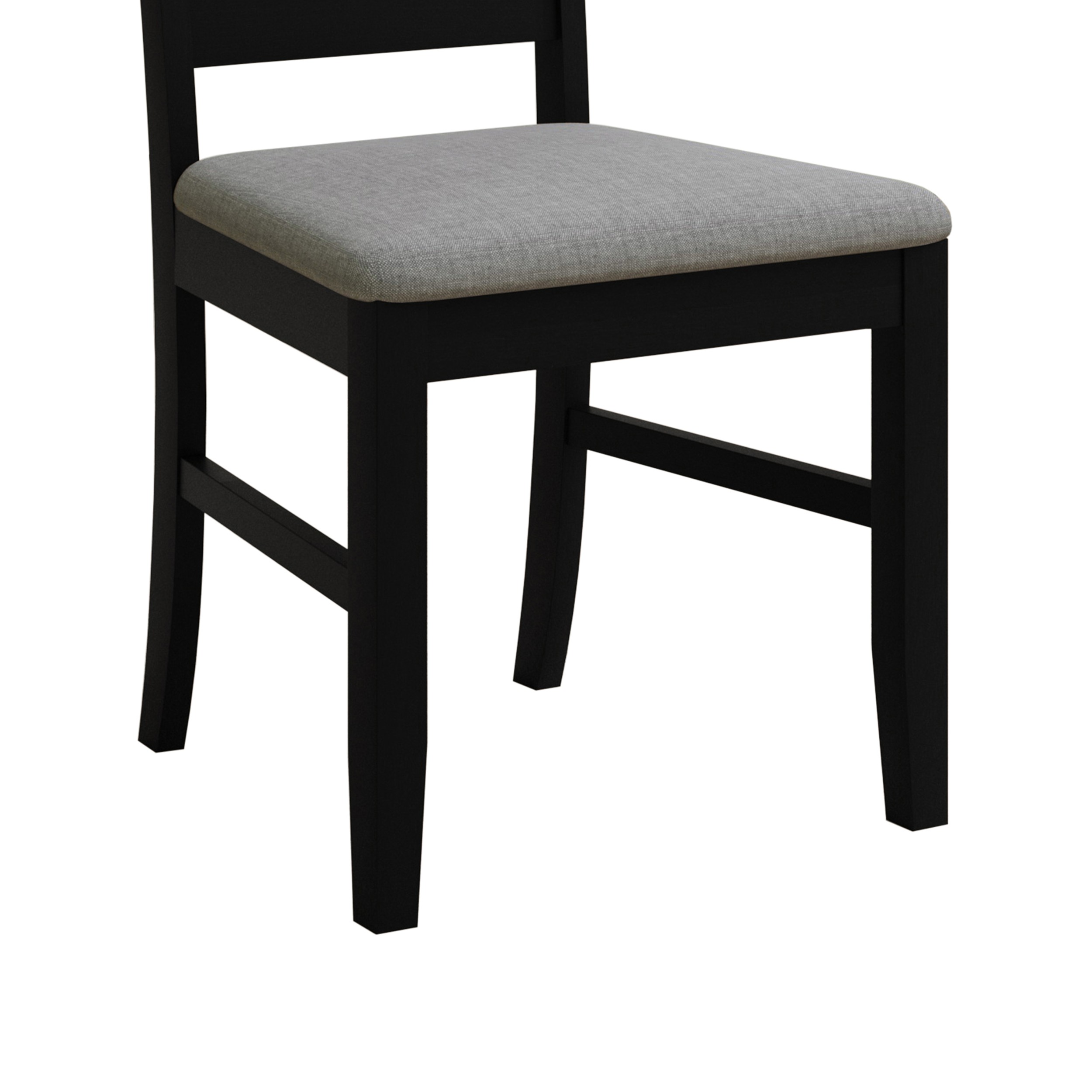 Home Design Ouray Dining Chair (Set of 4), Black - Wood Grain Embossed, Ladder Back with Upholstered Seat