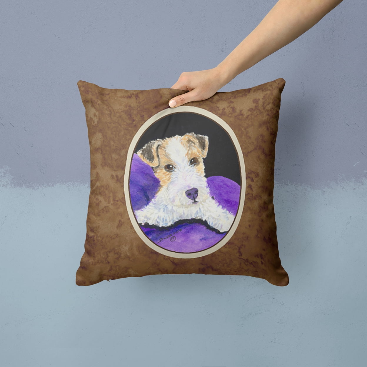Fox Terrier Fabric Decorative Pillow