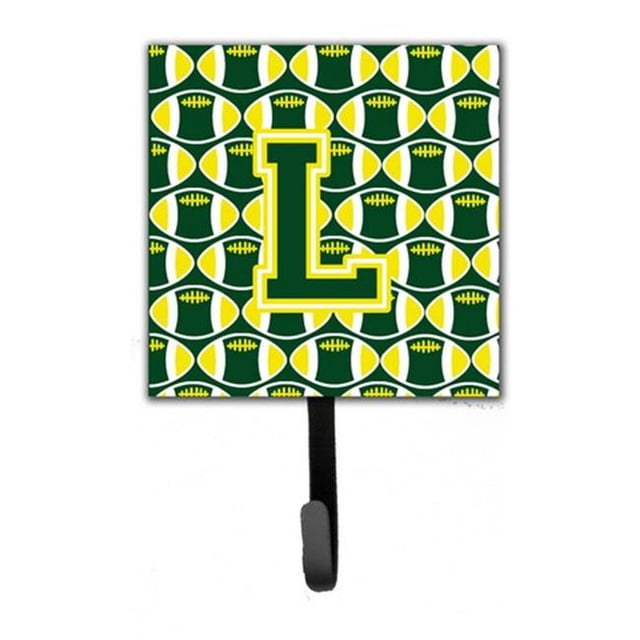 Carolines Treasures CJ1075-LSH4 Letter L Football Green & Yellow Leash or Key Holder