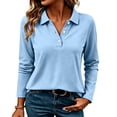 thumbnail image 3 of Perfectbot Women's Vintage Long Sleeve Collared Shirt, Stretch Knit Button Up Top Casual Office Work Wear, 3 of 8