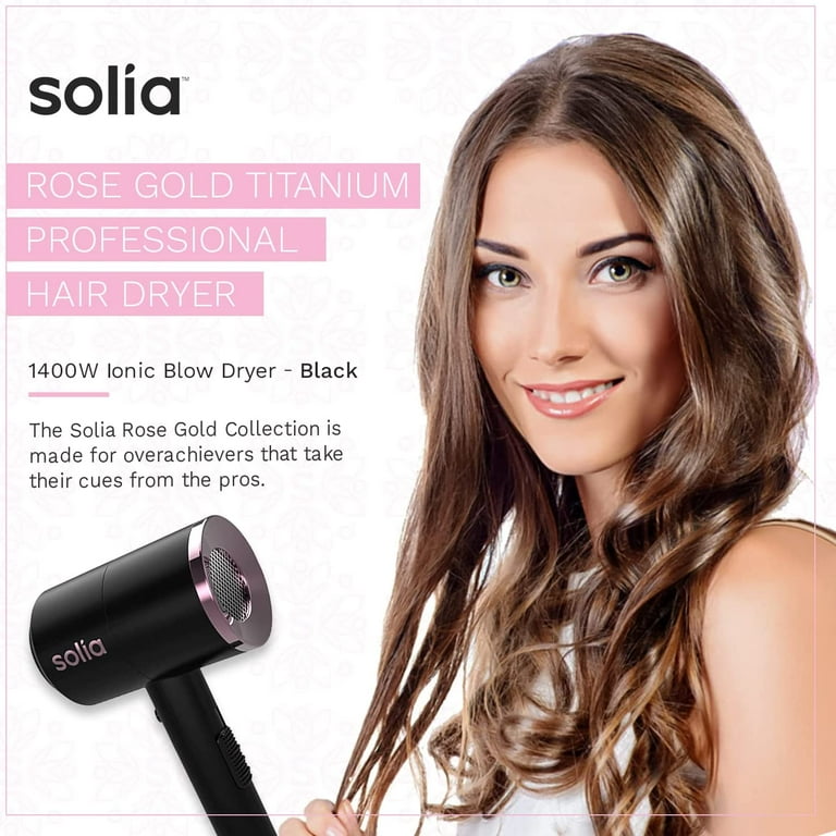 NIB- Solia Ionic Technology Professional Hair Dryer Ultra Quiet store - BLACK