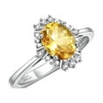 thumbnail image 4 of RYLOS Rings for Women 14K White Gold Ring with 7X5MM Oval Gemstone &  Sparkling Diamonds November Citrine Jewelry Size 5, 4 of 8