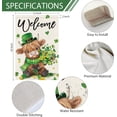 thumbnail image 4 of Welcome St. Patrick's Day Garden Flag 12x18 Double Sided Burlap, Highland Cow with Shamrock Bouquet & Green Plaid Scarf Yard Flag for Spring Seasonal Irish Farmhouse Outdoor Decor(ONLY FLAG), 4 of 6