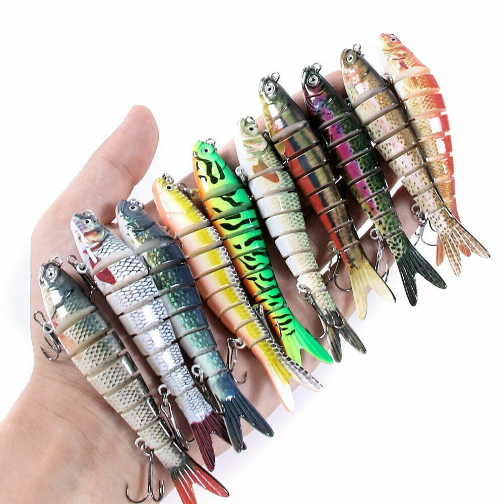 10PCS Lot Multi Jointed Bait 8-Segment Fishing Lures Swimbait Bionic Wobbler USA