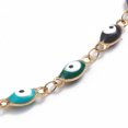 thumbnail image 3 of 304 Stainless Steel Anklets with Enamel and Lobster Claw Clasps Evil Eye Colorful Golden 9-5/8 inch(24.5cm), 3 of 3