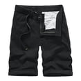 thumbnail image 3 of BADHUB Cargo Shorts for Men Casual Button Zipper Ripstop Work Shorts Solid Color Half Trunks Hiking Shorts Clearance Black M, 3 of 4