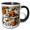 Black/White, variant on 3drose, Eyeballs and Skulls and Pumpkins Artwork, 11oz Two-tone Black Mug