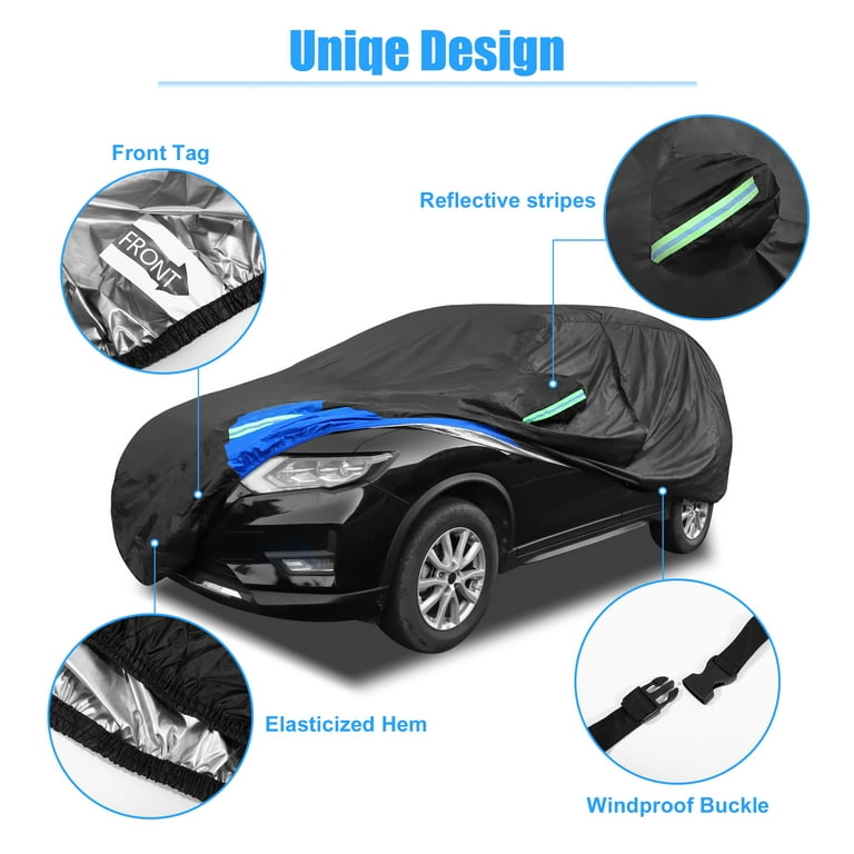 All-Weather Waterproof Car Cover For Nissan Juke (2001-2023) - 210D PU With Zipper & Reflective Stripes
